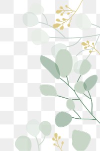 Aesthetic botanical png border, transparent background