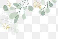 Aesthetic botanical png border, transparent background