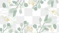 Aesthetic botanical png border, transparent background