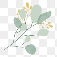 Aesthetic leaf branch png sticker, transparent background