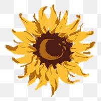 Aesthetic sunflower flower png sticker, transparent background