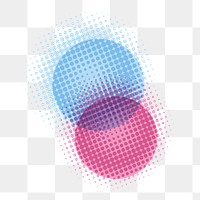 Pink overlapping circles png sticker, transparent background