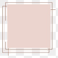 Pink square png badge sticker, transparent background