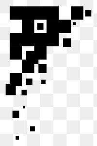 PNG black pixel border sticker, transparent background