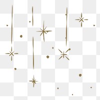 PNG sparkle falling stars sticker, transparent background