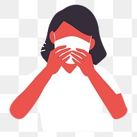 Coughing woman  png sticker, Covid-19 illustration, transparent background