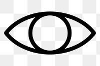 Human eye png sticker, line art illustration, transparent background