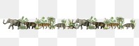 Wild animals divider png sticker, border graphic, transparent background