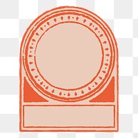 Orange badge png  vintage sticker, transparent background