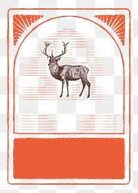 Deer badge png drawing sticker, transparent background