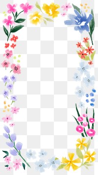 Floral frame png spring sticker, transparent background