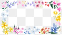 Watercolor floral frame png botanical sticker, transparent background