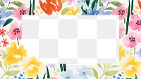 Floral rectangle frame png botanical sticker, transparent background