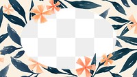 Floral frame png oval sticker, transparent background