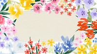 Spring flower frame desktop wallpaper, aesthetic copy space psd