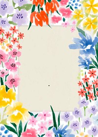 Floral frame png spring sticker, transparent background