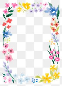 Spring floral frame png botanical sticker, transparent background