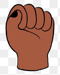 BLM fist doodle png sticker, transparent background