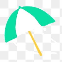 Beach umbrella png Summer sticker, transparent background