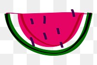 Watermelon png doodle fruit sticker, transparent background