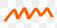 Orange wave png zig zag sticker, transparent background