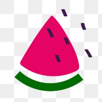 Watermelon doodle png fruit sticker, transparent background