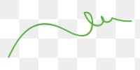 Green squiggle png doodle line sticker, transparent background