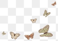 Butterfly border png sticker illustration, transparent background