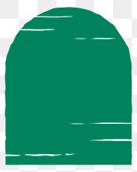 Green arch shape png sticker, transparent background