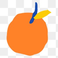 Orange fruit doodle png sticker, transparent background