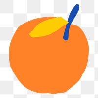 Orange fruit doodle png sticker, transparent background