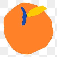 Orange fruit doodle png sticker, transparent background