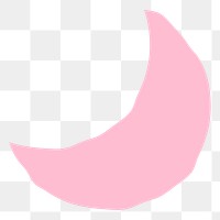 Pink crescent moon png sticker, transparent background