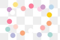 Colorful polka dots png sticker, transparent background