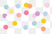 Colorful polka dots  png sticker, transparent background