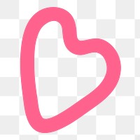 Heart  doodle png sticker, transparent background