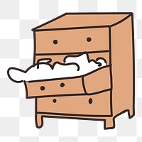Cute drawers doodle png sticker, transparent background