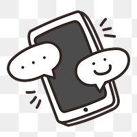 texting app doodle png sticker, transparent background