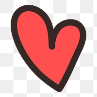 Heart doodle png sticker, transparent background