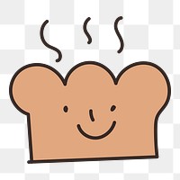 Baked bread png sticker, transparent background