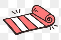 Yoga mat  doodle png sticker, transparent background