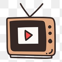 TV  doodle png sticker, transparent background