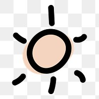 Sun  doodle png sticker, transparent background