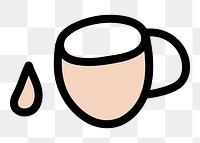 Coffee  doodle png sticker, transparent background