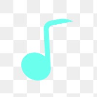 Musical note icon sticker, transparent background