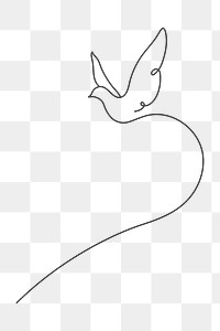 Dove png line art sticker, transparent background