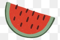 Watermelon fruit png sticker, cute food doodle, transparent background