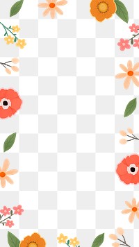 Cute flower png frame, transparent background