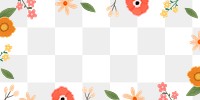 Cute flower png frame, transparent background