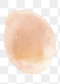 Orange badge png, watercolor textured sticker, transparent background
